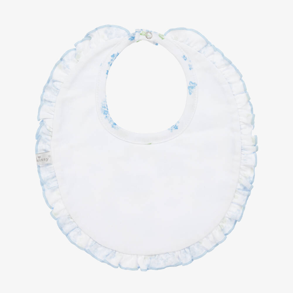 Kissy Kissy-Girls Blue Floral Cotton Dream Bib | Childrensalon Outlet