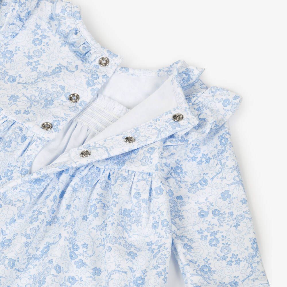 Kissy Kissy-Girls Blue Floral Cotton Dress | Childrensalon Outlet