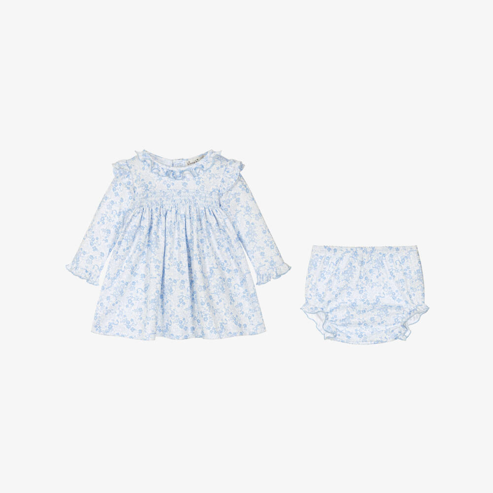 Kissy Kissy-Girls Blue Floral Cotton Dress | Childrensalon Outlet