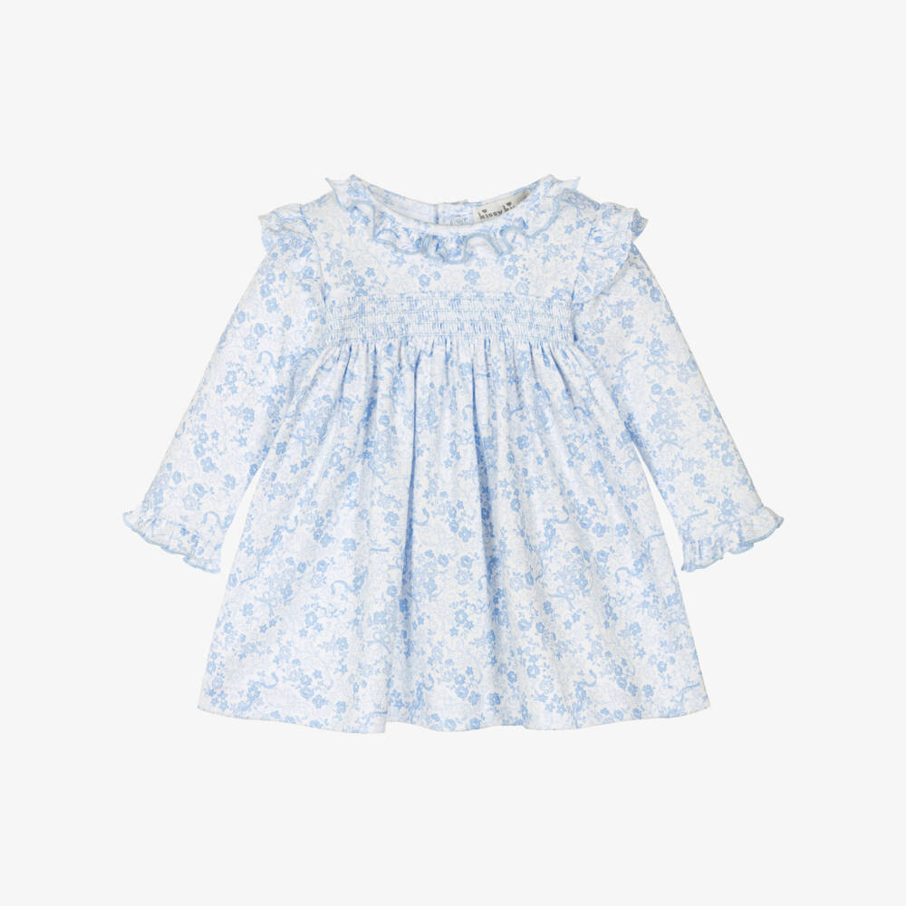 Kissy Kissy-Girls Blue Floral Cotton Dress | Childrensalon Outlet