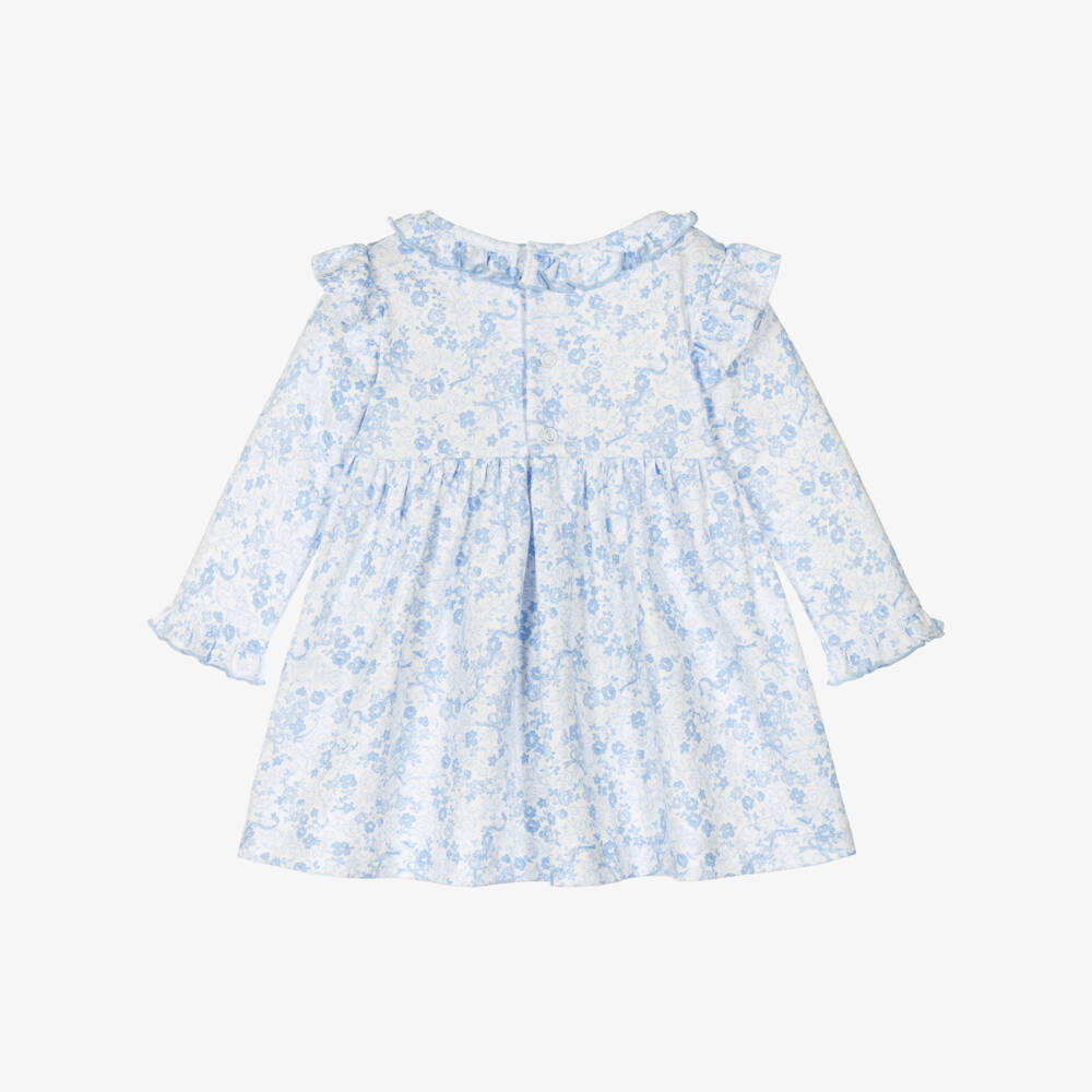Kissy Kissy-Girls Blue Floral Cotton Dress | Childrensalon Outlet