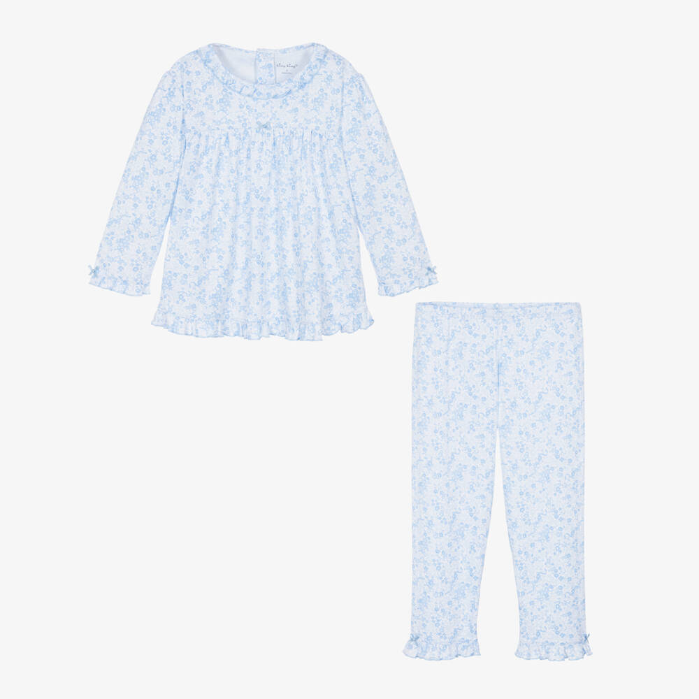 Kissy Kissy-Girls Blue Floral Cotton Pyjamas | Childrensalon Outlet