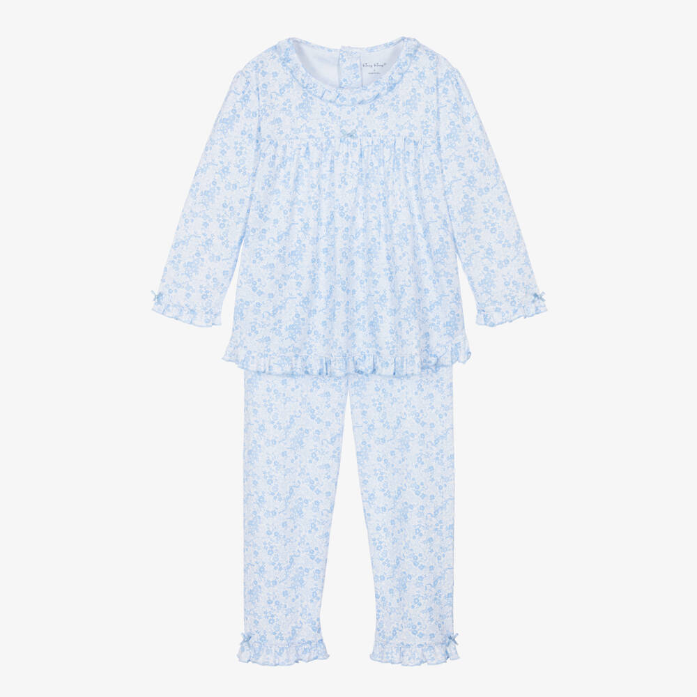 Kissy Kissy-Girls Blue Floral Cotton Pyjamas | Childrensalon Outlet