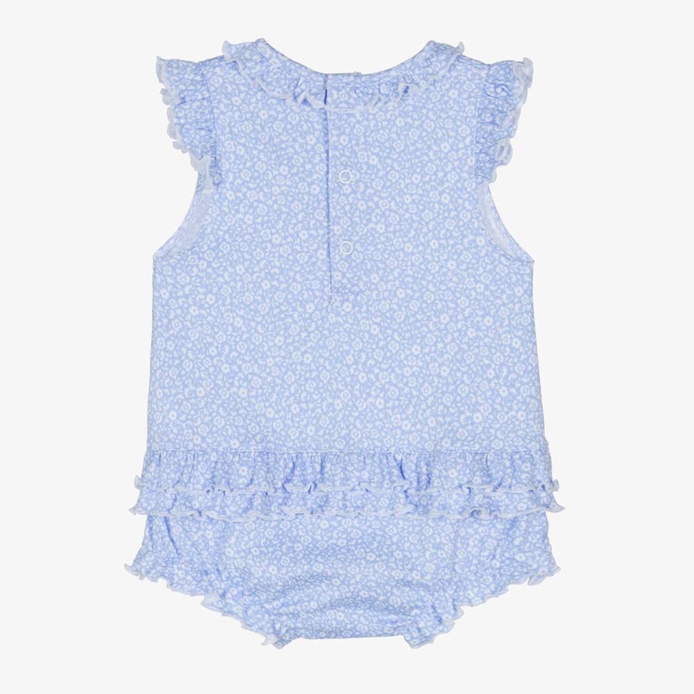 Kissy Kissy-Girls Blue Floral Cotton Shortie | Childrensalon Outlet