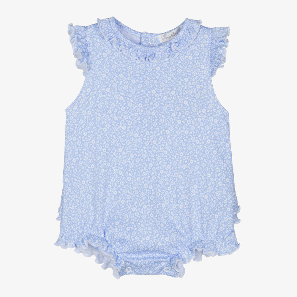 Kissy Kissy-Girls Blue Floral Cotton Shortie | Childrensalon Outlet