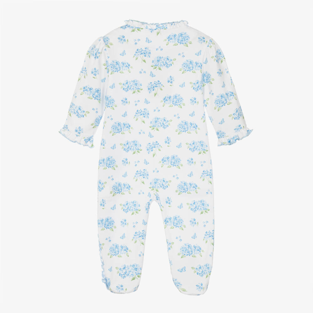 Kissy Kissy-Girls Blue Floral Pima Babygrow | Childrensalon Outlet