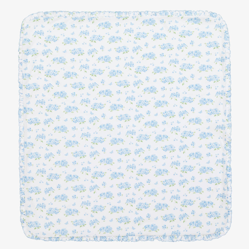 Kissy Kissy-Girls' Blue Floral Pima Blanket | Childrensalon Outlet