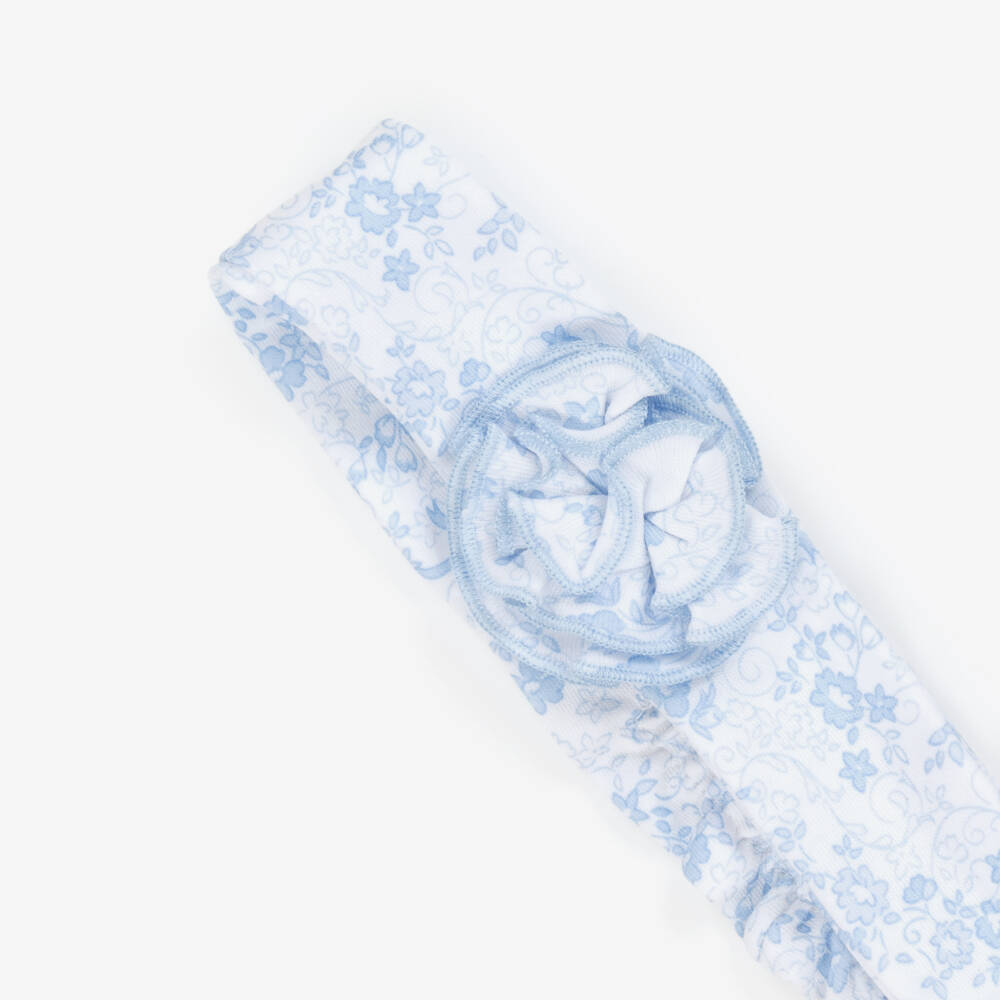 Kissy Kissy-Girls Blue Floral Pima Headband | Childrensalon Outlet