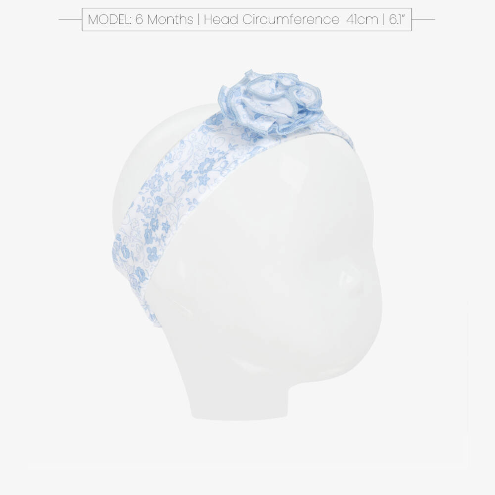 Kissy Kissy-Girls Blue Floral Pima Headband | Childrensalon Outlet
