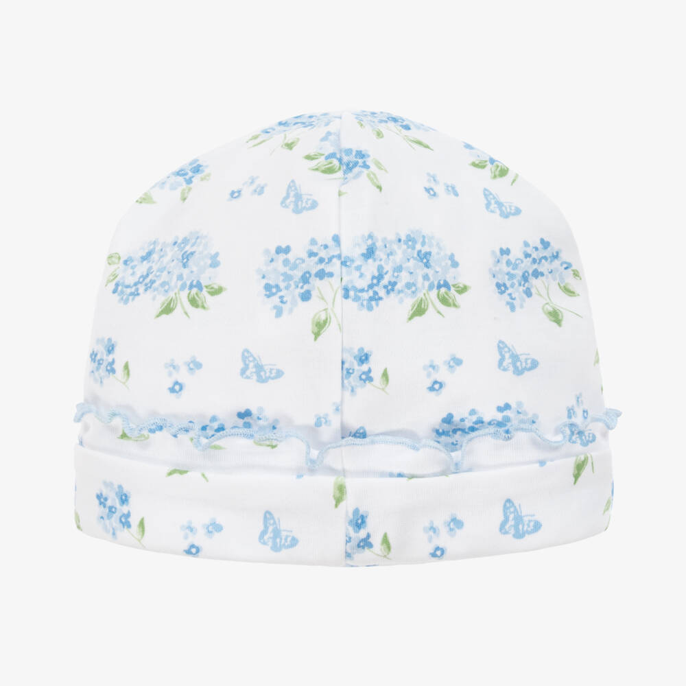 Kissy Kissy-Girls Blue Hydrangea Cotton Cap | Childrensalon Outlet