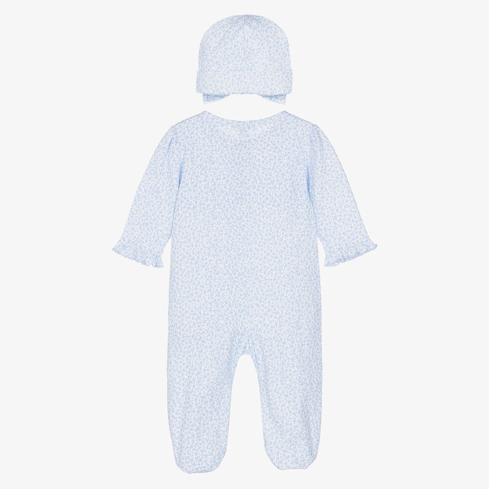 Kissy Kissy-Girls Blue Petite Blooms Babygrow Set | Childrensalon Outlet