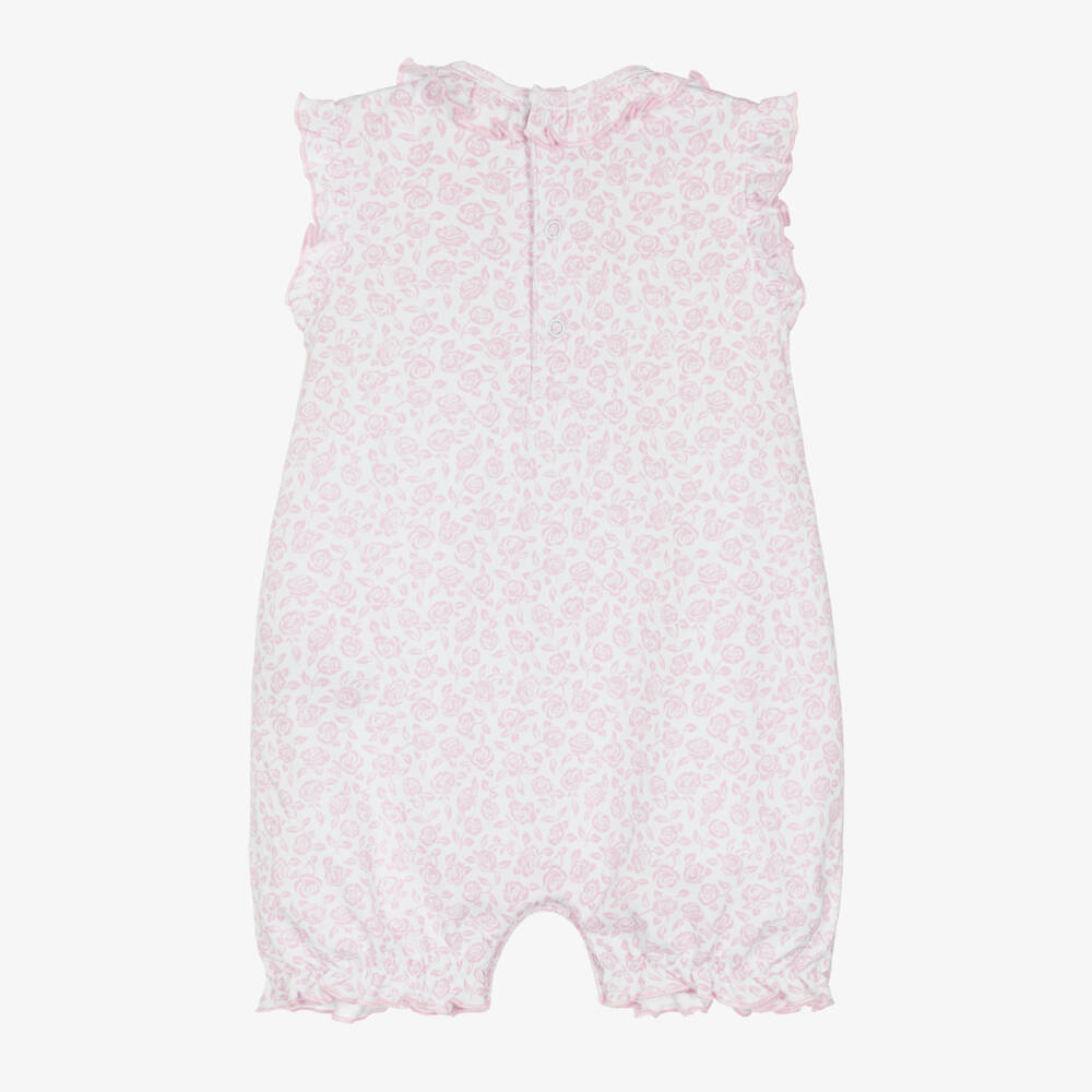 Kissy Kissy-Girls Blush Floral Cotton Romper | Childrensalon Outlet
