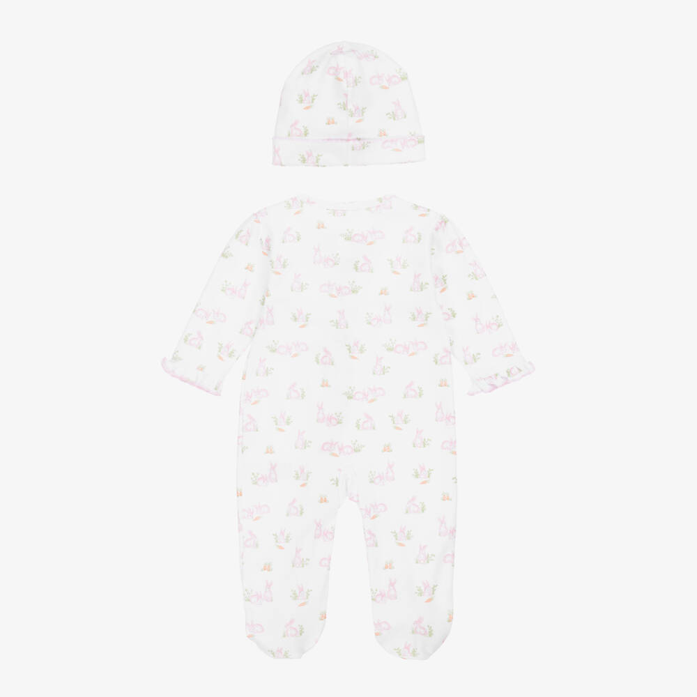 Kissy Kissy-Girls Bunny-Embellished White Cotton Set | Childrensalon Outlet