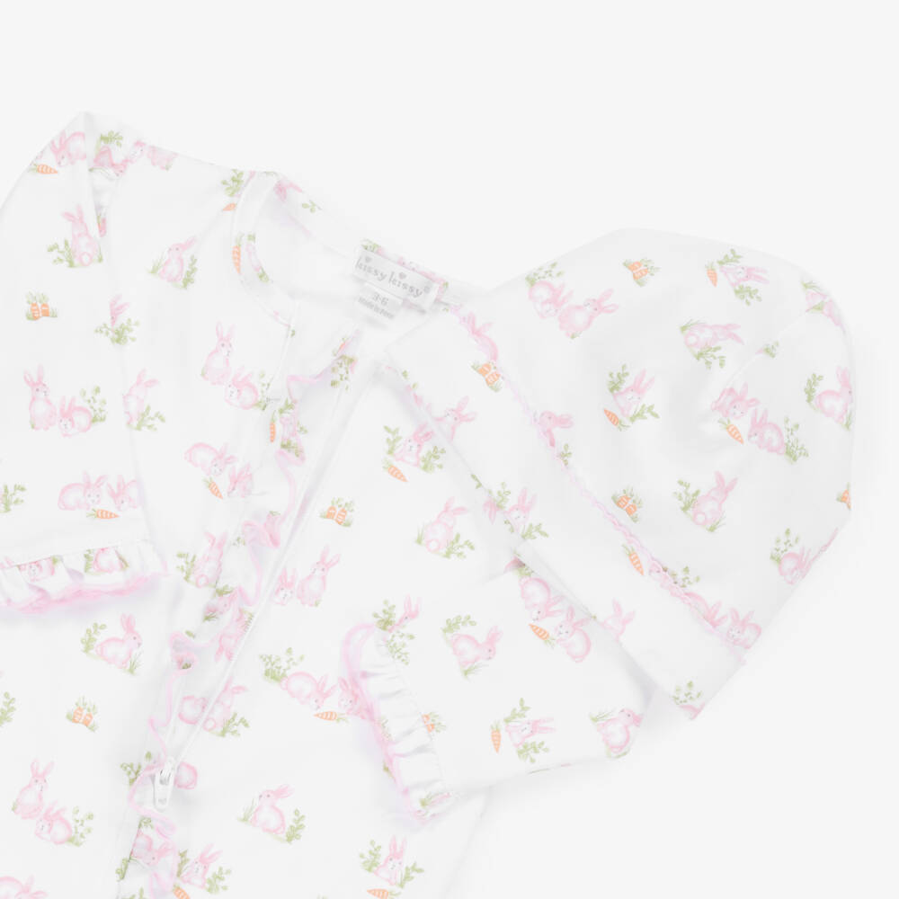 Kissy Kissy-Girls Bunny-Embellished White Cotton Set | Childrensalon Outlet