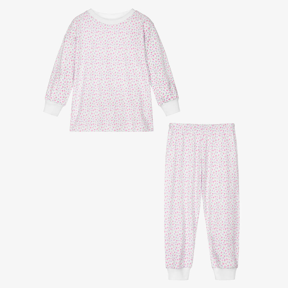 كيسي كيسي-بيجاما قطن بيما لون أبيض للبنات | Childrensalon Outlet