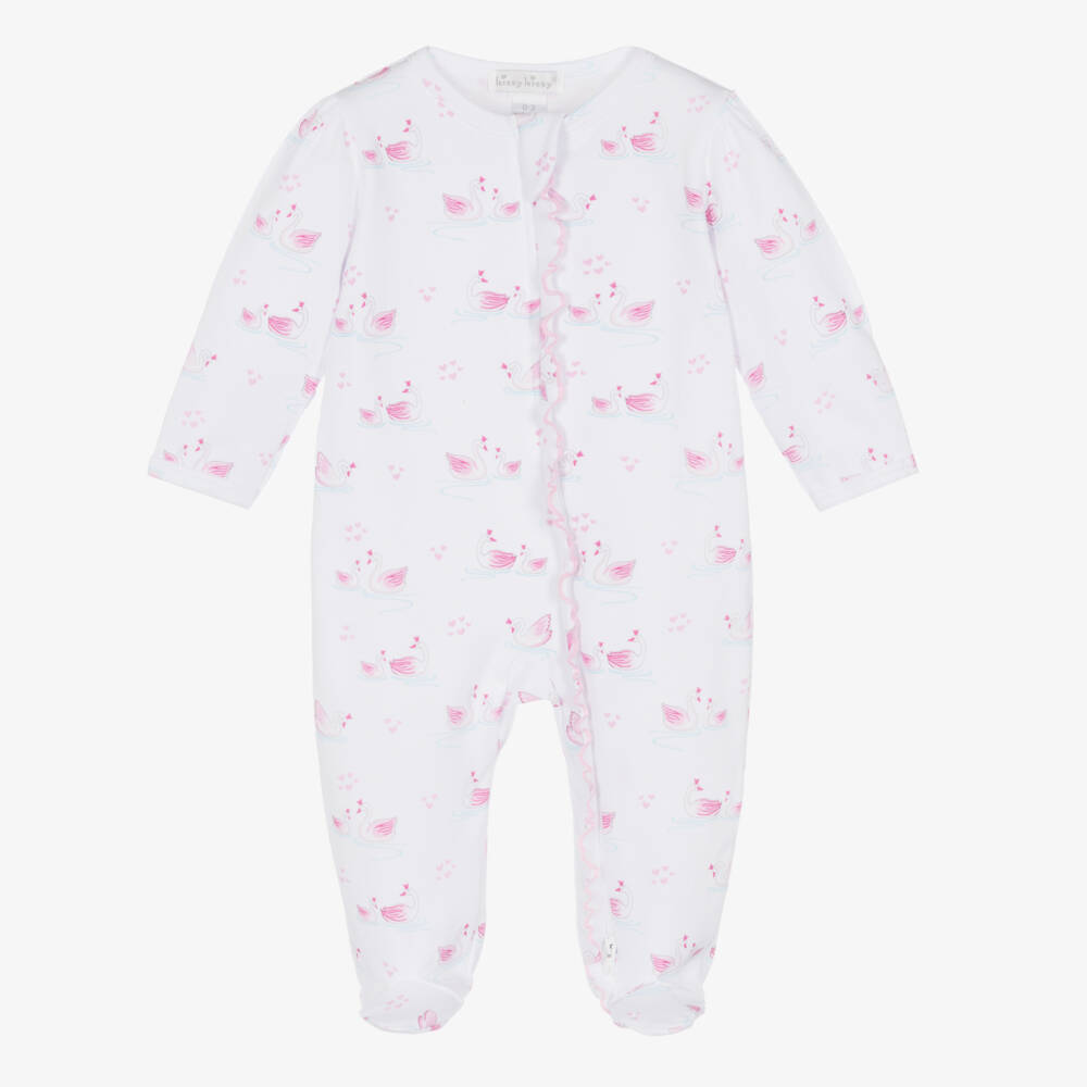 Kissy Kissy-Girls Cotton Swan Print Babygrow | Childrensalon Outlet