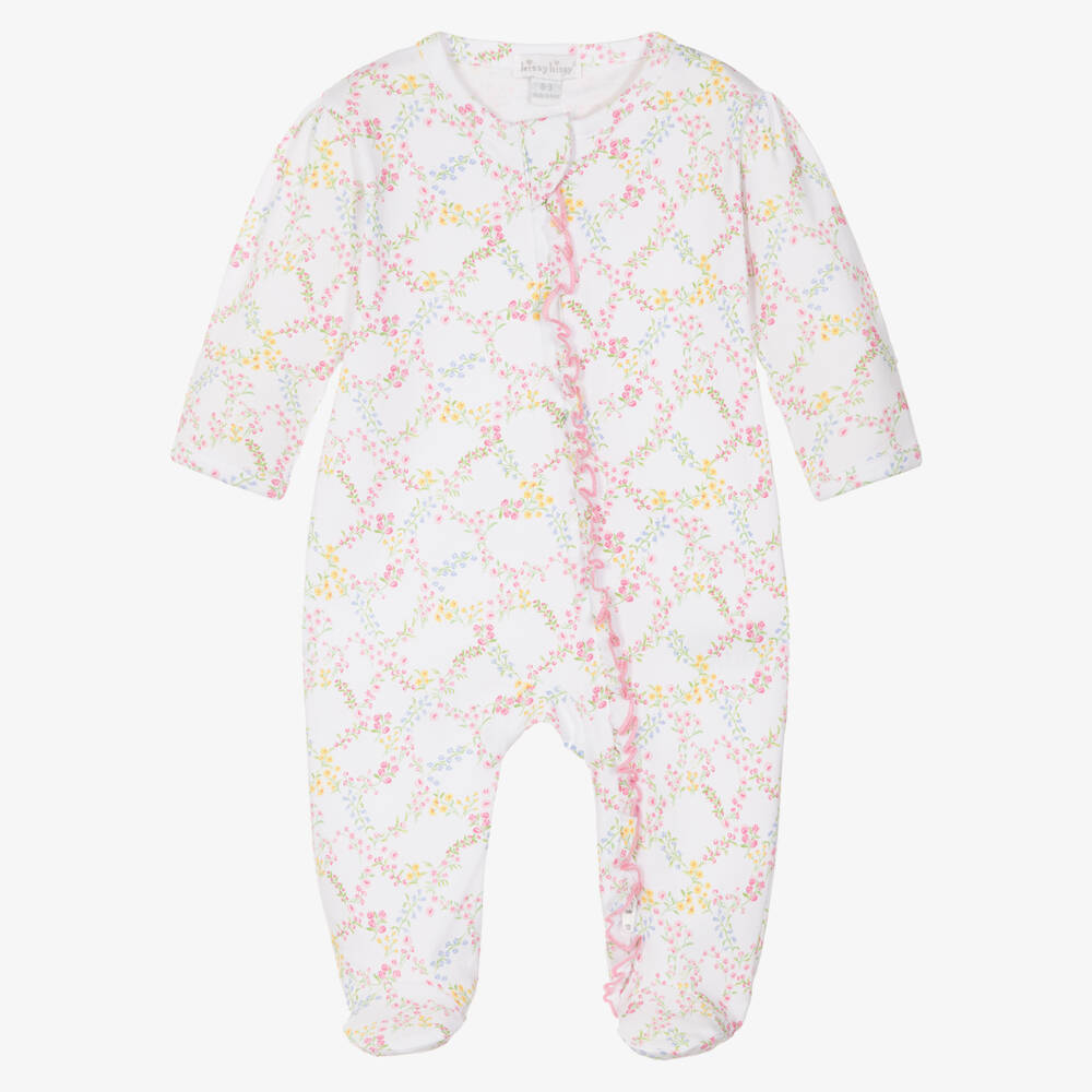 Kissy Kissy-Girls Elegant White Floral Babygrow | Childrensalon Outlet
