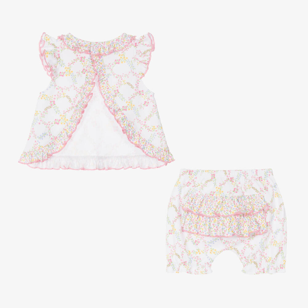 Kissy Kissy-Girls Elegant White Floral Bloomer Set | Childrensalon Outlet