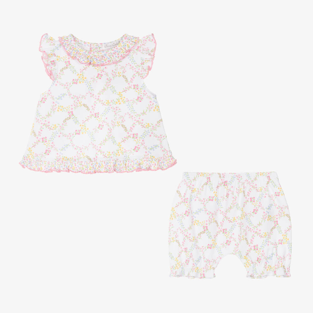 Kissy Kissy-Girls Elegant White Floral Bloomer Set | Childrensalon Outlet
