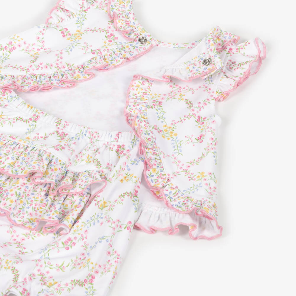 Kissy Kissy-Girls Elegant White Floral Bloomer Set | Childrensalon Outlet