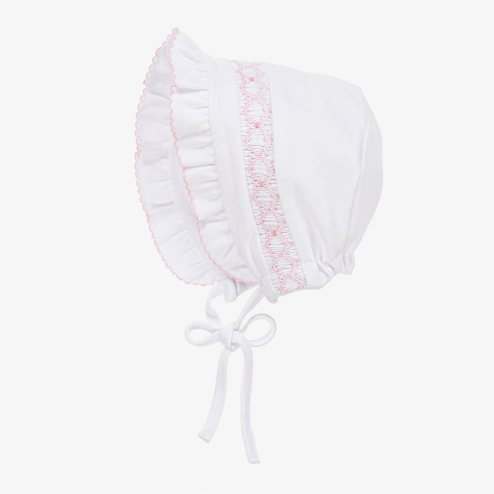 Kissy Kissy-Girls Elegant White Pima Bonnet | Childrensalon Outlet