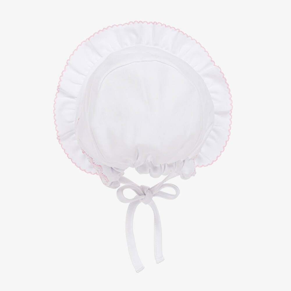 Kissy Kissy-Girls Elegant White Pima Bonnet | Childrensalon Outlet