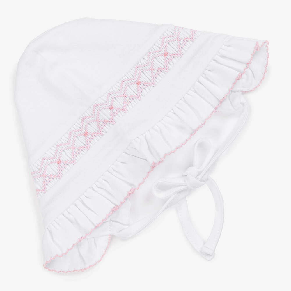 Kissy Kissy-Girls Elegant White Pima Bonnet | Childrensalon Outlet