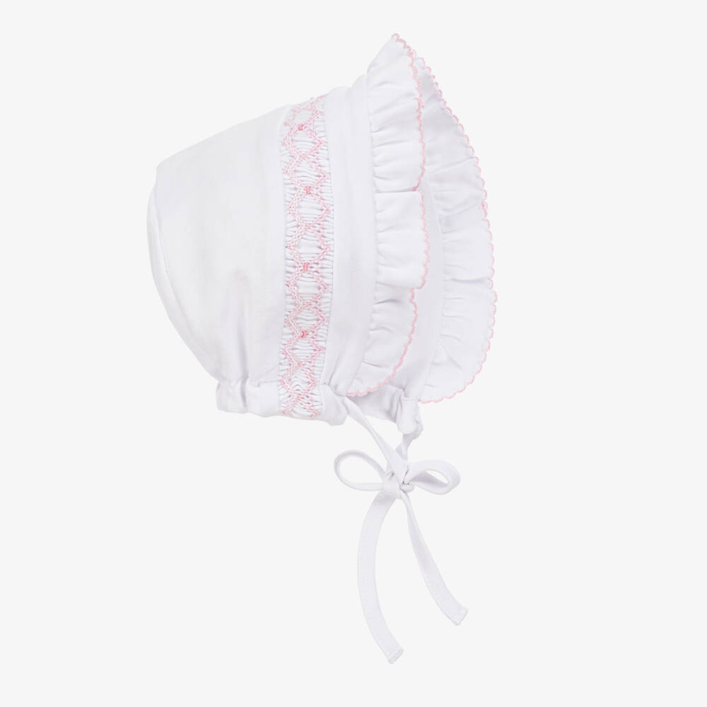 Kissy Kissy-Girls Elegant White Pima Bonnet | Childrensalon Outlet