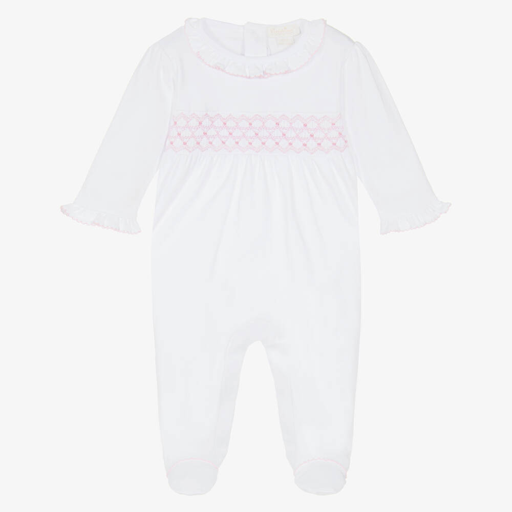 Kissy Kissy-Girls Elegant White Smocked Babygrow | Childrensalon Outlet
