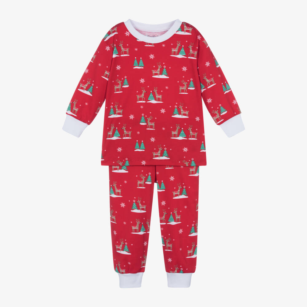 Kissy Kissy-Girls Festive Reindeer Cotton Pyjamas | Childrensalon Outlet
