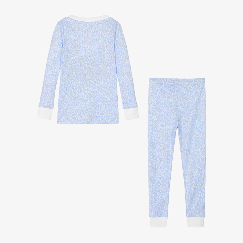 Kissy Kissy-Girls Floral Blue Cotton Pyjamas | Childrensalon Outlet