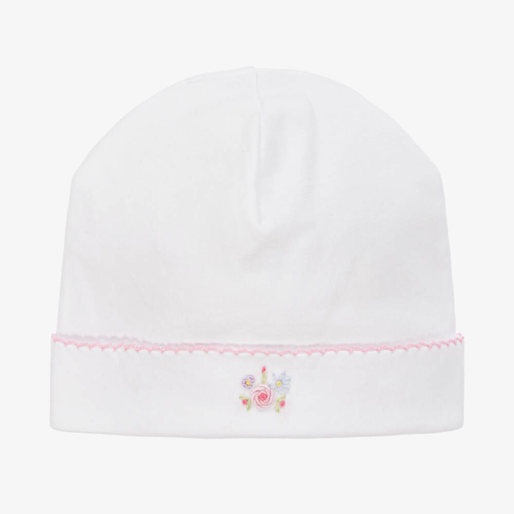 Kissy Kissy-Girls Floral Embroidered Pima Cotton Cap | Childrensalon Outlet