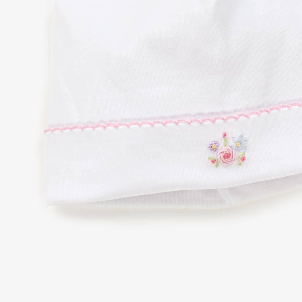 Kissy Kissy-Girls Floral Embroidered Pima Cotton Cap | Childrensalon Outlet