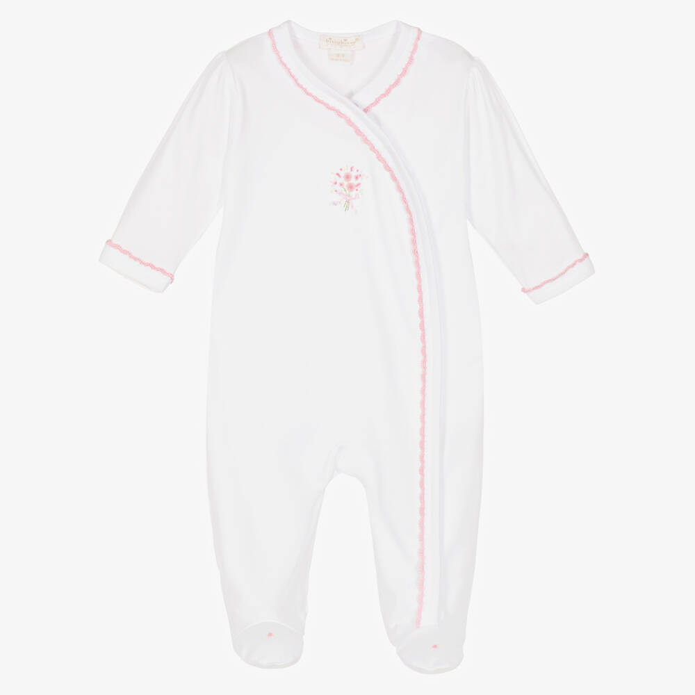 Kissy Kissy-Girls Floral Embroidered White Babygrow | Childrensalon Outlet