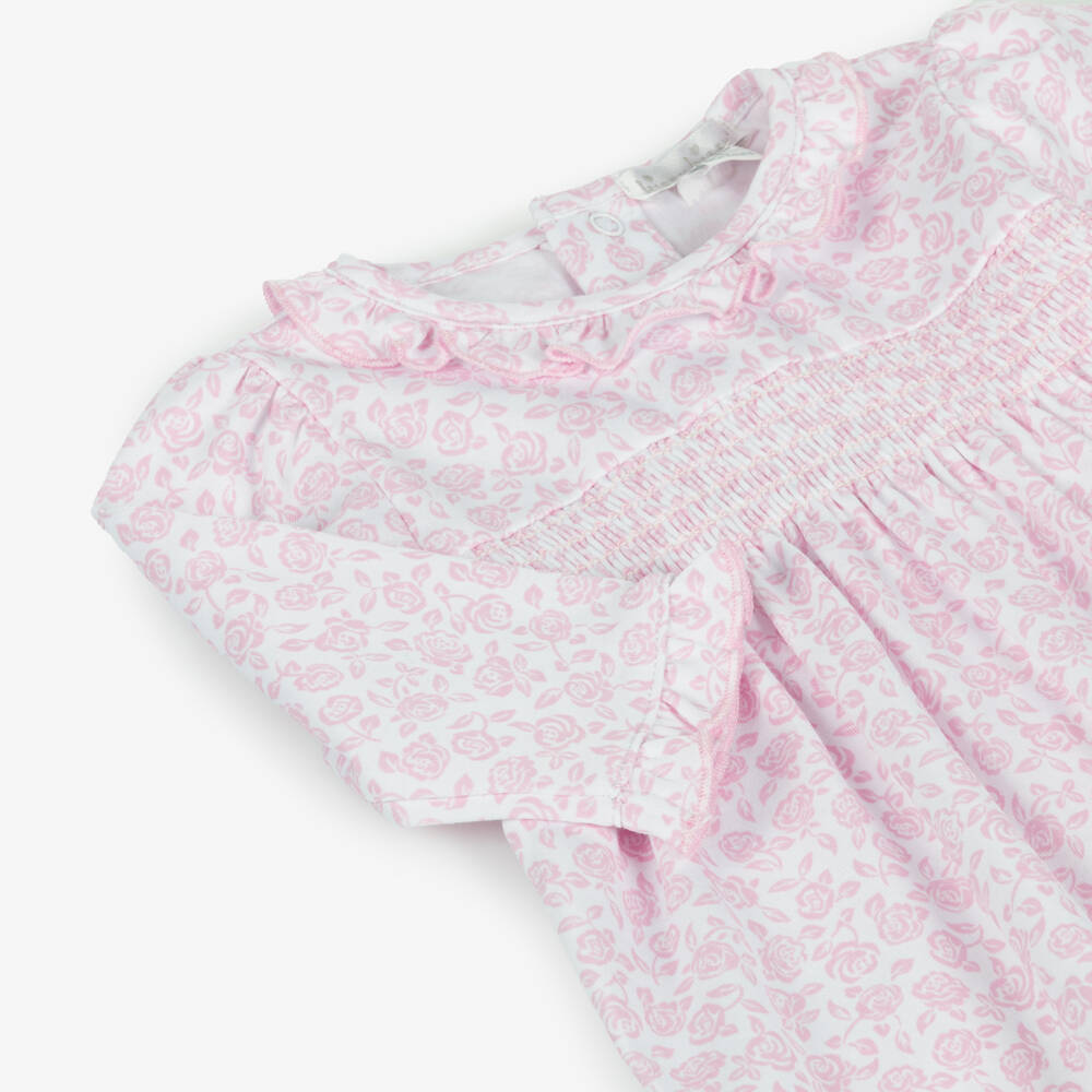 Kissy Kissy-Girls Floral Pink Garden Romper | Childrensalon Outlet