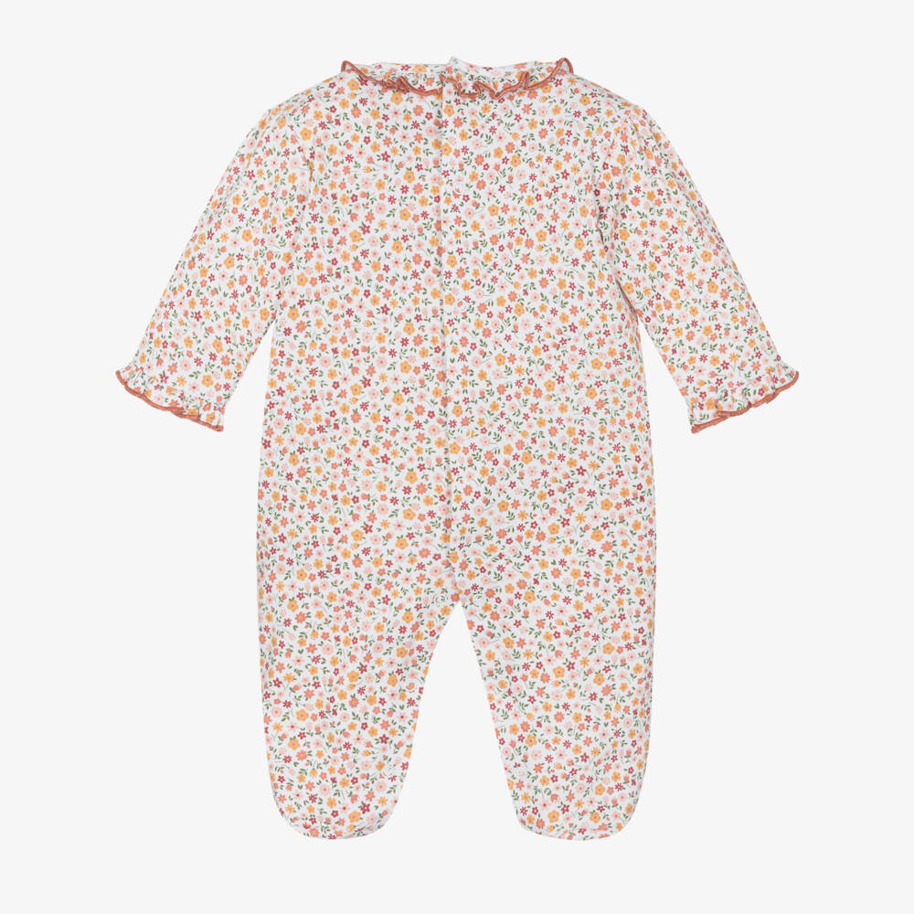 Kissy Kissy-Girls Ivory Floral Cotton Babygrow | Childrensalon Outlet
