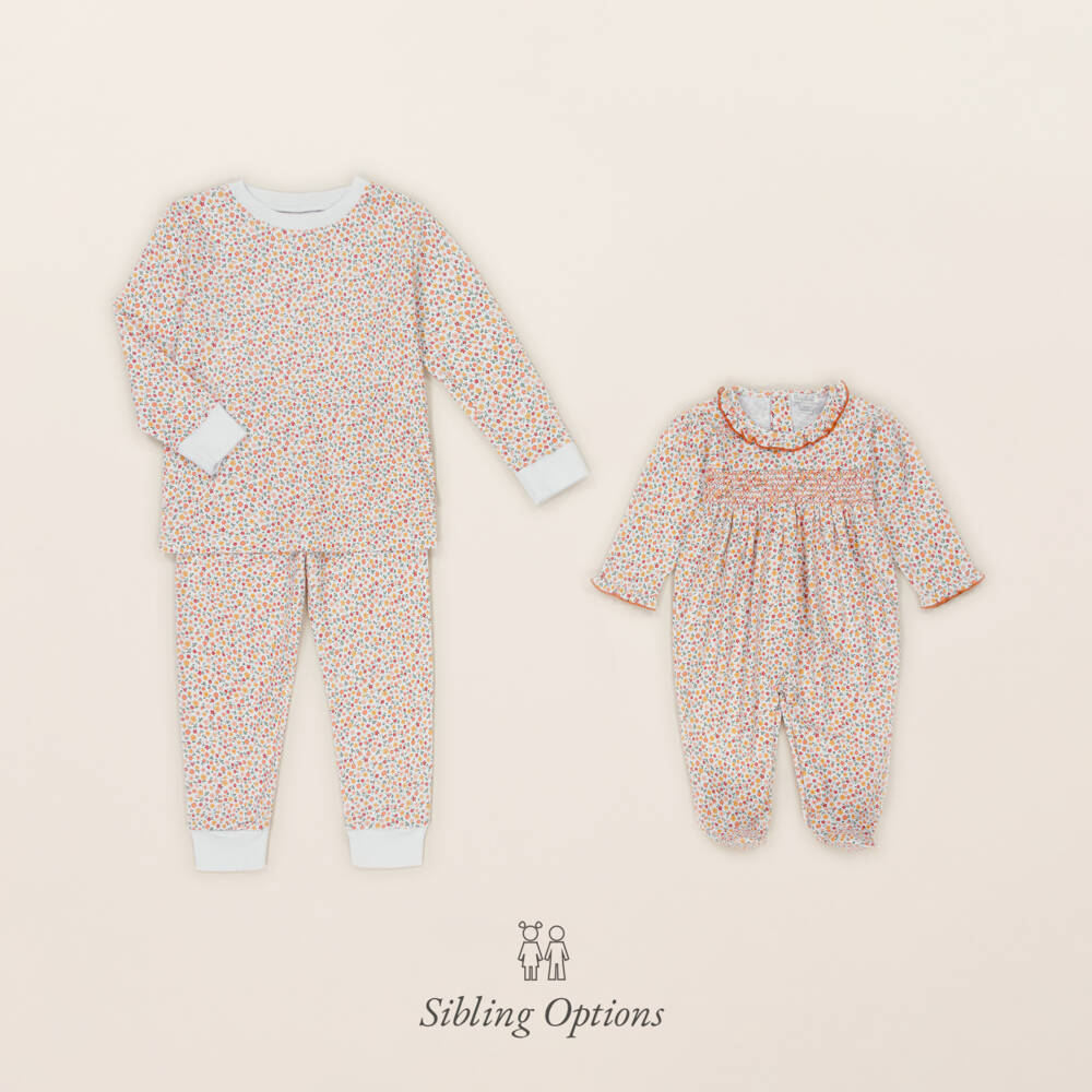 Kissy Kissy-Girls Ivory Floral Cotton Babygrow | Childrensalon Outlet