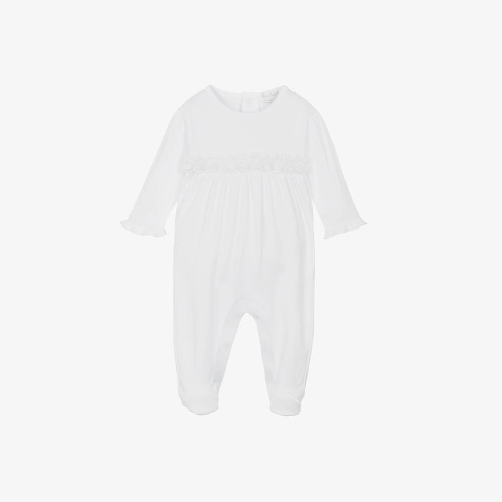 Kissy Kissy-Girls Ivory Floral Pima Babygrow | Childrensalon Outlet