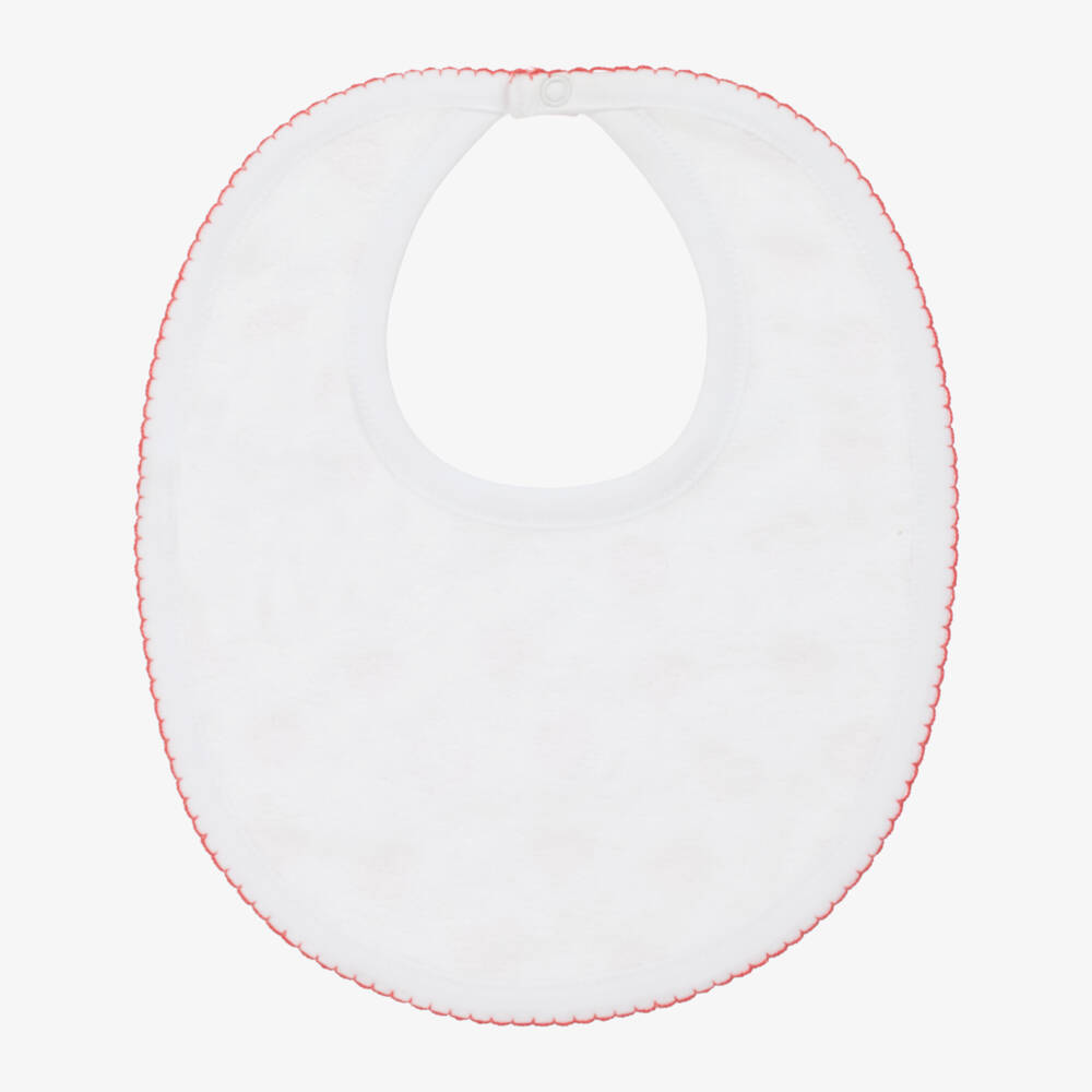 Kissy Kissy-Girls Ivory Pima Cotton Heart Bib | Childrensalon Outlet