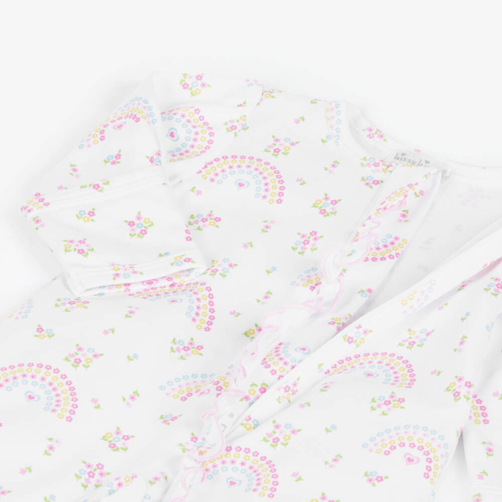 Kissy Kissy-Girls Ivory Pima Cotton Rainbow Delight Sleeper | Childrensalon Outlet