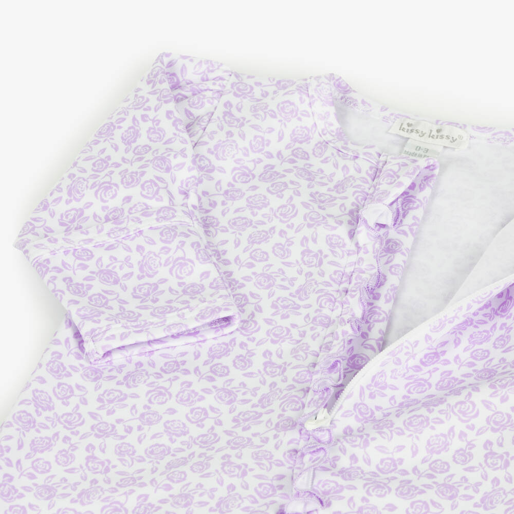 Kissy Kissy-Girls Lilac Blooms Pima Babygrow | Childrensalon Outlet