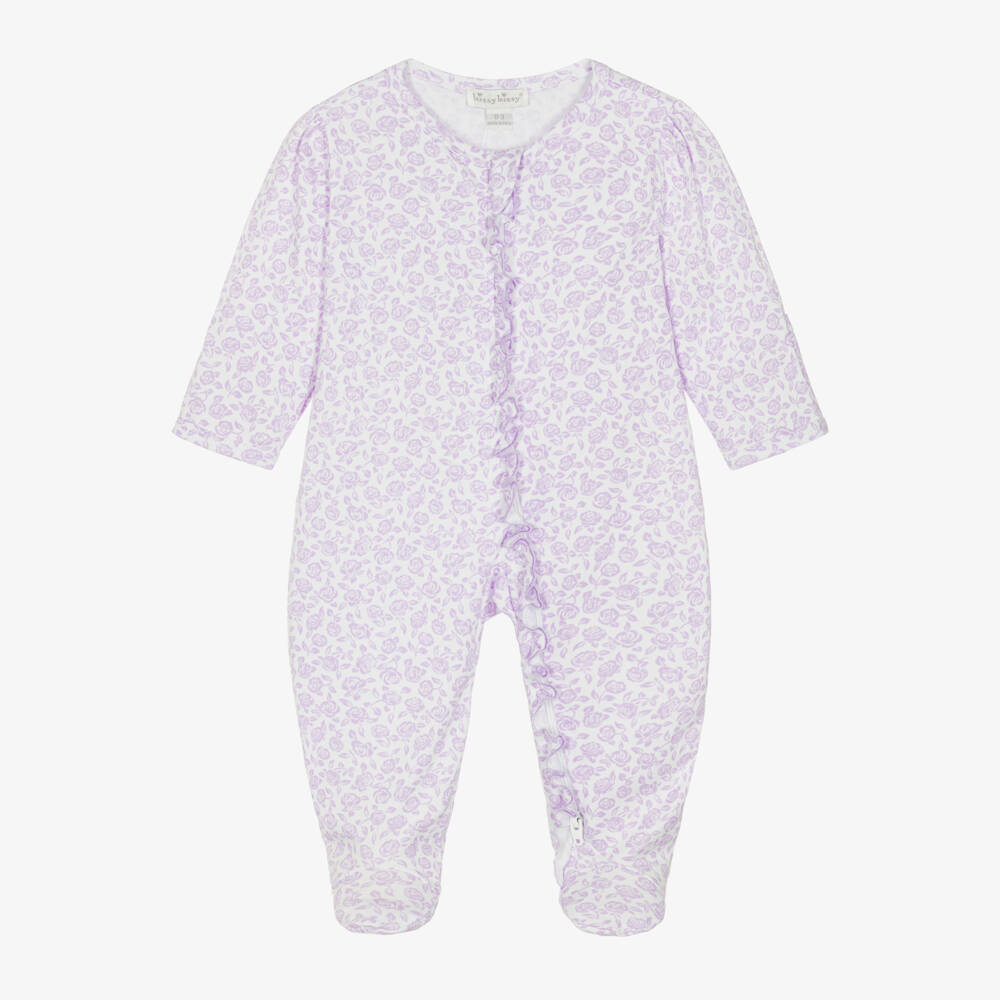 Kissy Kissy-Girls Lilac Blooms Pima Babygrow | Childrensalon Outlet