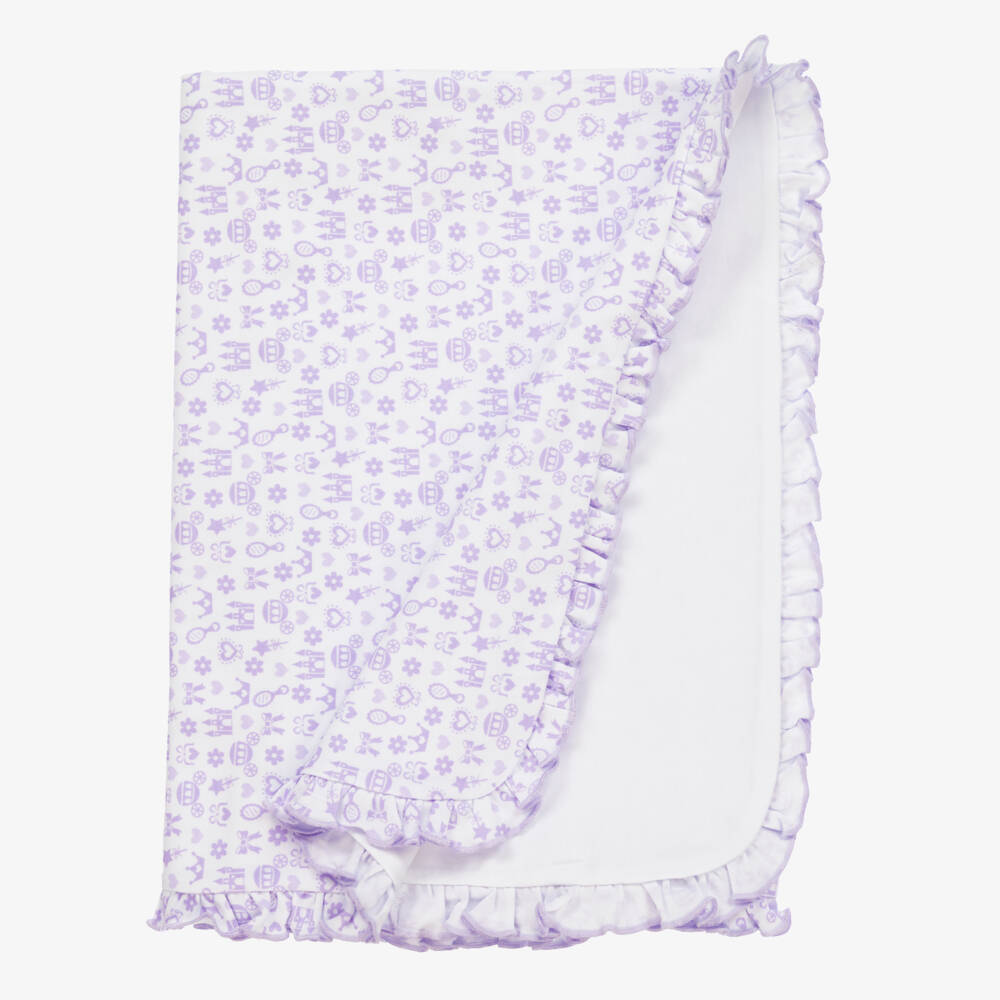 Kissy Kissy-Girls Lilac Cotton Regal Print Blanket | Childrensalon Outlet