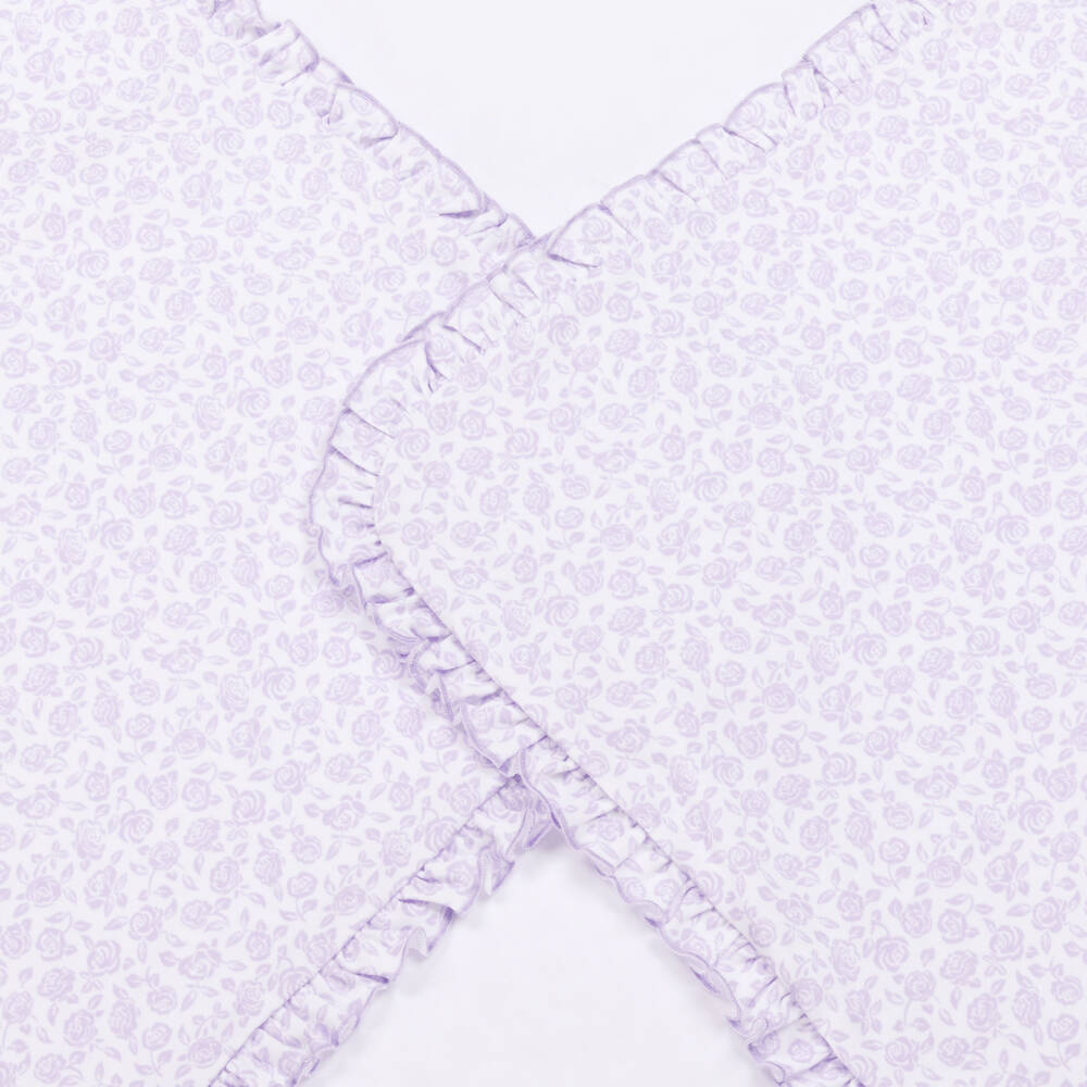 Kissy Kissy-Girls Lilac Floral Cotton Blanket | Childrensalon Outlet