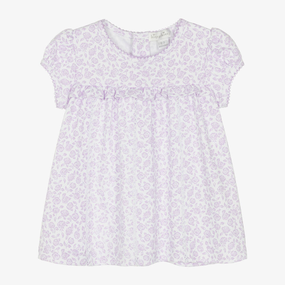Kissy Kissy-Girls Lilac Floral Cotton Dress | Childrensalon Outlet