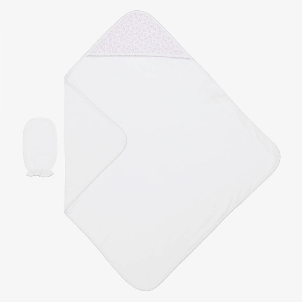 Kissy Kissy-Girls Lilac Floral Hooded Bath Set | Childrensalon Outlet