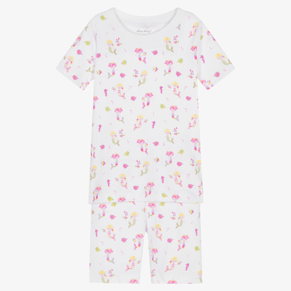 Kissy Kissy - Girls Mermaids Pima Cotton Short Pyjama Set | Childrensalon