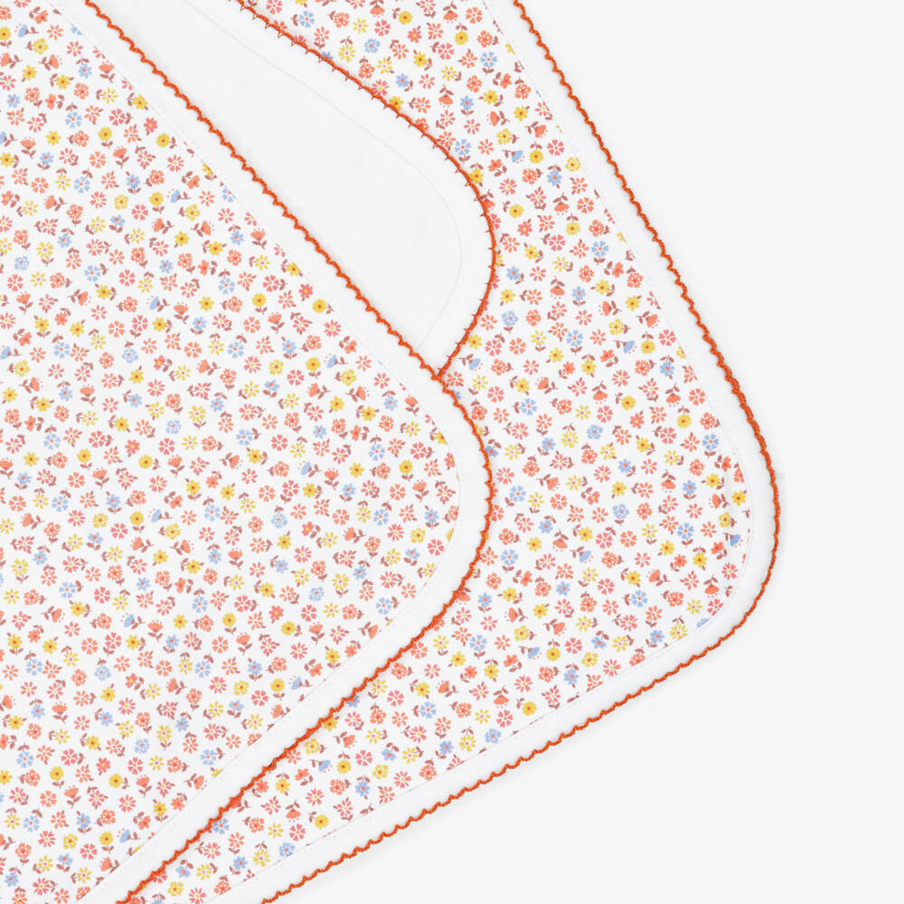 Kissy Kissy-Girls Orange Floral Cotton Blanket | Childrensalon Outlet