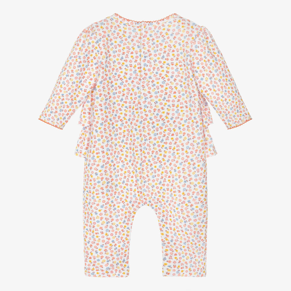 Kissy Kissy-Оранжевый вязаный комбинезон с цветочным узором для девочек | Childrensalon Outlet