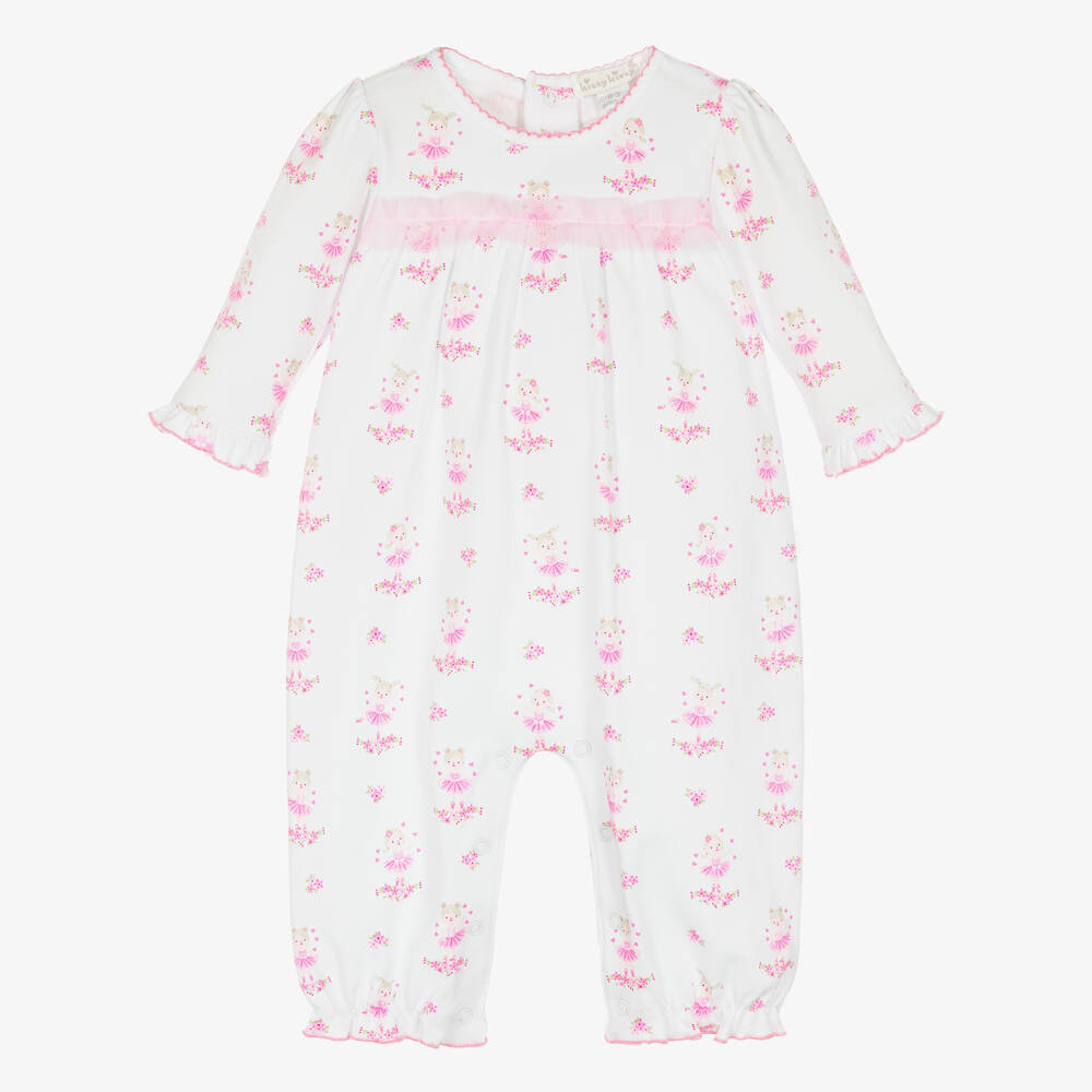 Kissy Kissy - Girls Pima Cotton Ballet Blossoms Romper | Childrensalon